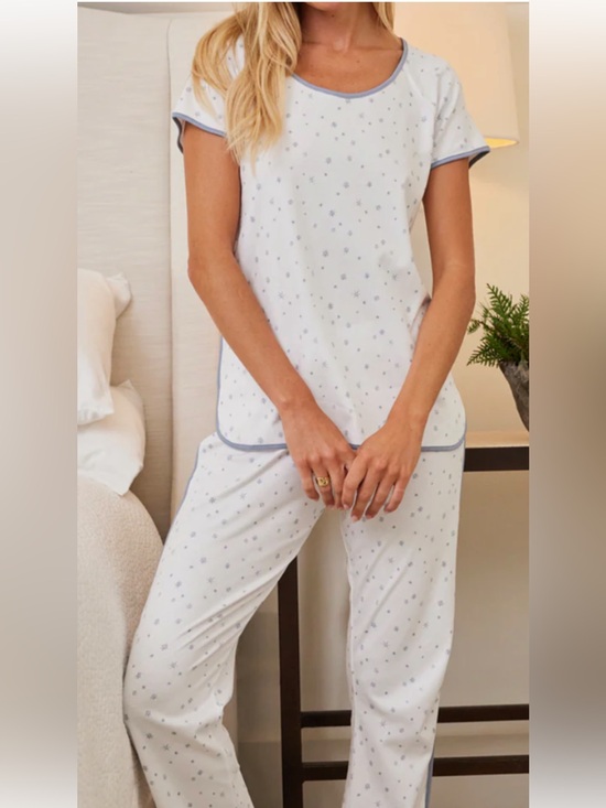 LAKE Other - Lake Pima Short-Long Pajama Set in Snowflake Print sz XL